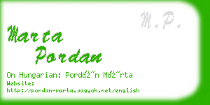 marta pordan business card